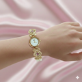 Elegant Brass Wrist Watch with Adjustable Chain