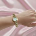 Elegant Brass Wrist Watch with Adjustable Chain