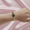 Elegant Brass Wrist Watch with Adjustable Chain