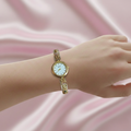 Elegant Brass Wrist Watch with Adjustable Chain