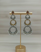 Designer Dual-Tone Circular Chandelier Danglers