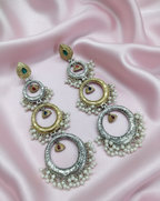Designer Dual-Tone Multi-Layer Long Danglers