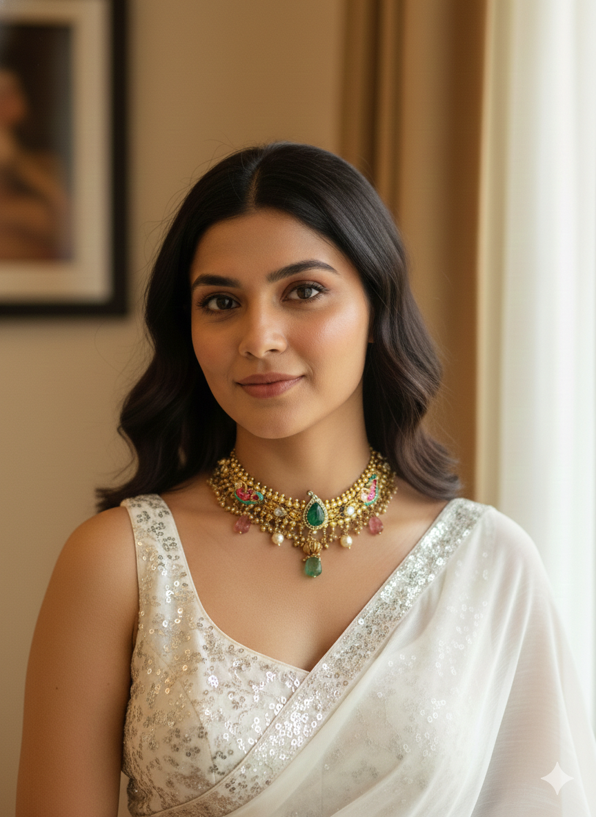 Imperial Pachi Kundan Statement Necklace