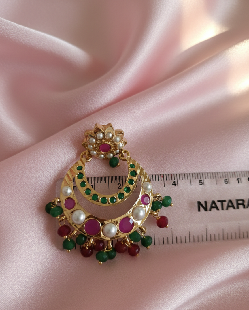Viraasat Jadau Chandbali Earrings