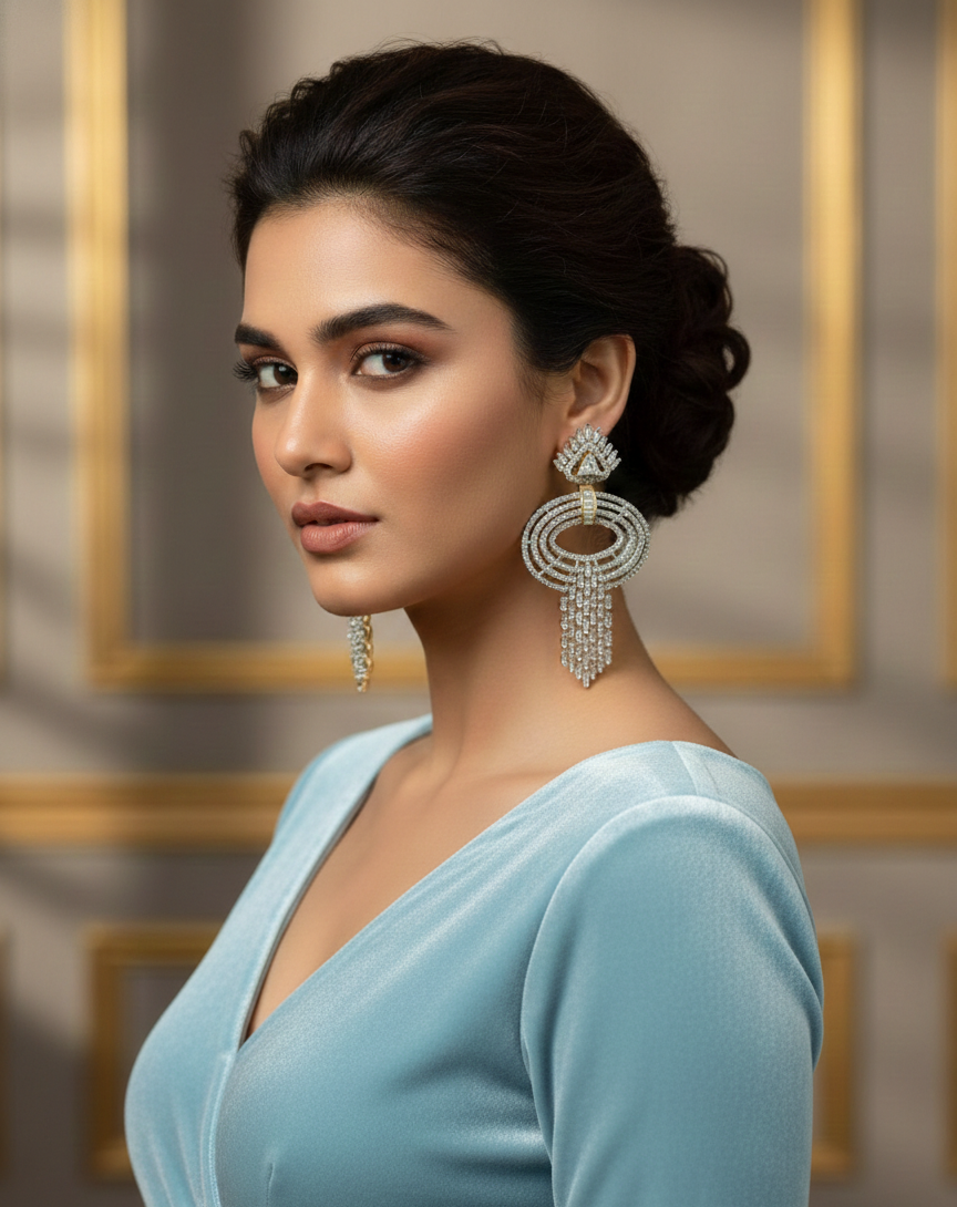 Aurellia Halo Cascade Statement Danglers