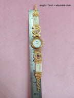 Elegant Brass Wrist Watch with Adjustable Chain