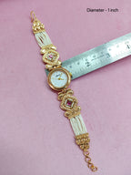 Elegant Brass Wrist Watch with Adjustable Chain