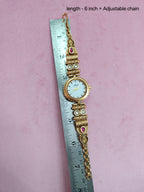 Elegant Brass Wrist Watch with Adjustable Chain