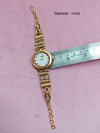 Elegant Brass Wrist Watch with Adjustable Chain