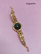 Elegant Brass Wrist Watch with Adjustable Chain