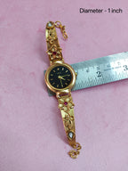Elegant Brass Wrist Watch with Adjustable Chain