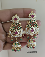 Viraasat Handcrafted Jadau Jhumka Chandbali Earrings