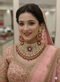Moissanite Bridal Choker Necklace with Silver Foil Kundan Work & Semi-Precious Stones