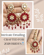 Moissanite Bridal Choker Necklace with Silver Foil Kundan Work & Semi-Precious Stones