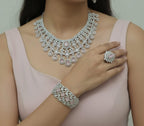 Aurellia Crystal Cascade Wedding Necklace Set