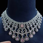 Aurellia Crystal Cascade Wedding Necklace Set